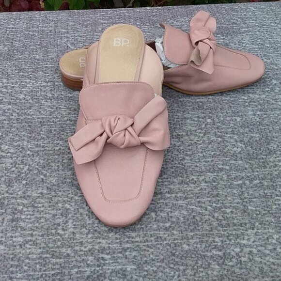 Nordstroms BP Mules Pale Pink "Maddy" Bow Mules Slip-on Mules 9.5M - Picture 6 of 11